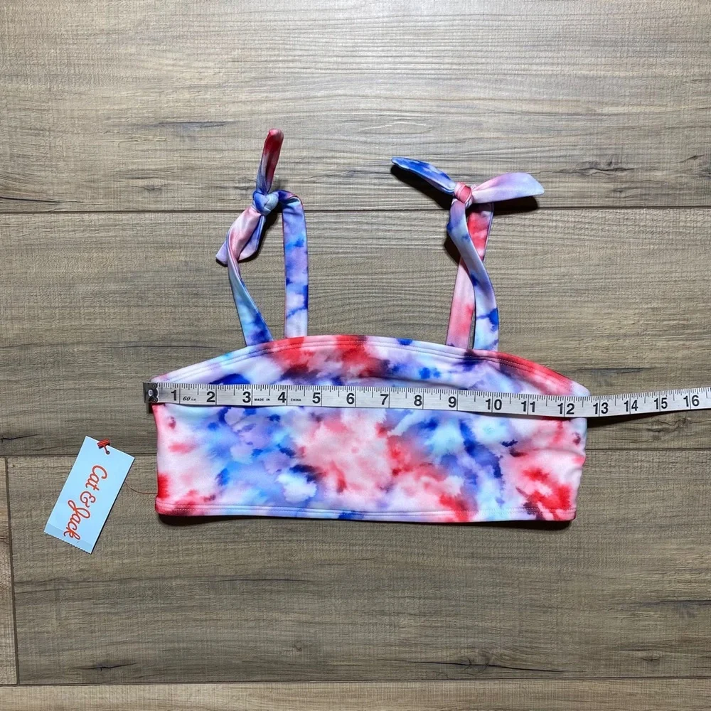 Cat & Jack Girls Tie Dye Bikini Top Size Large 10/12‎ UPF 50+